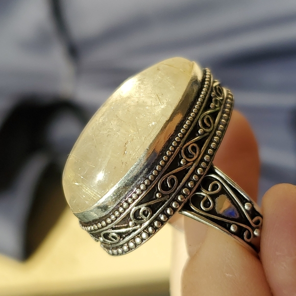 New Golden Rutile 925 Silver Ring. - Picture 13 of 13